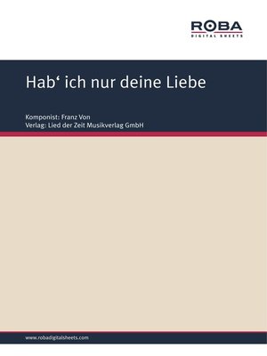 cover image of Hab' ich nur deine Liebe